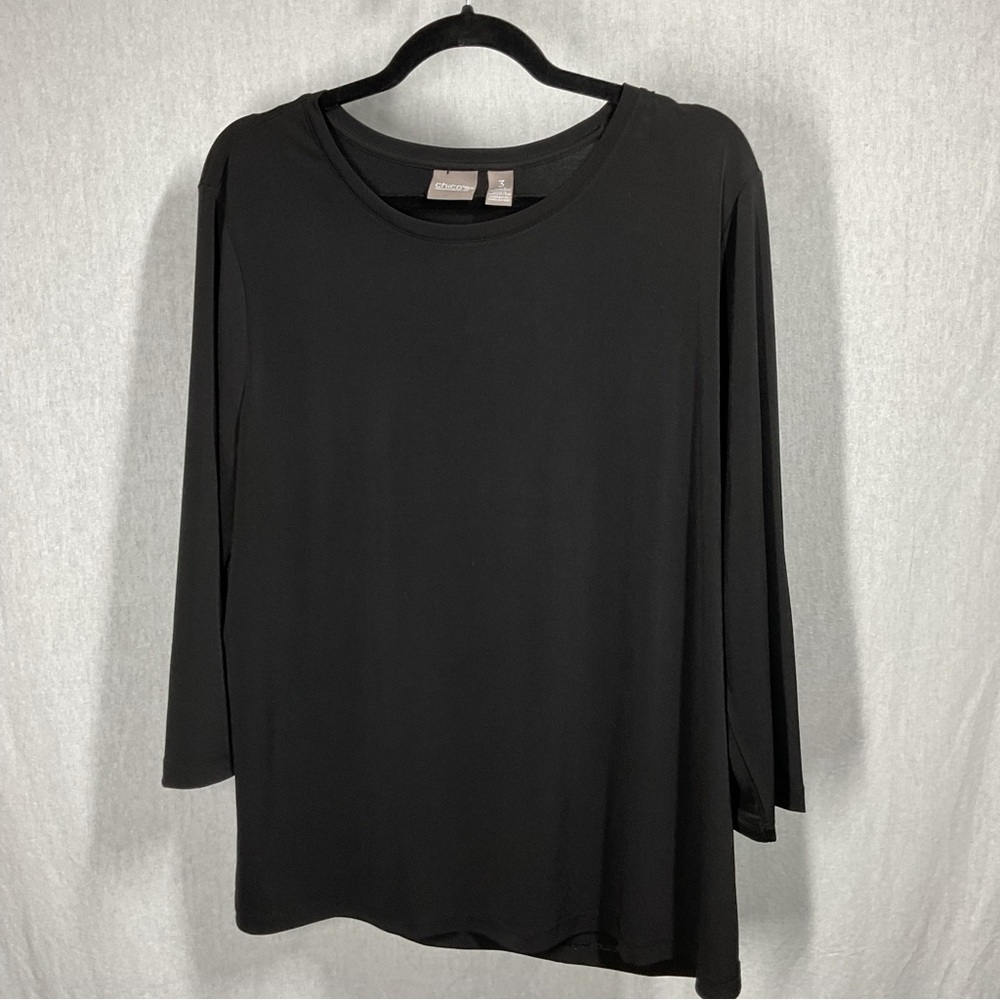 Chicos Black Casual Blouse in Size 3
